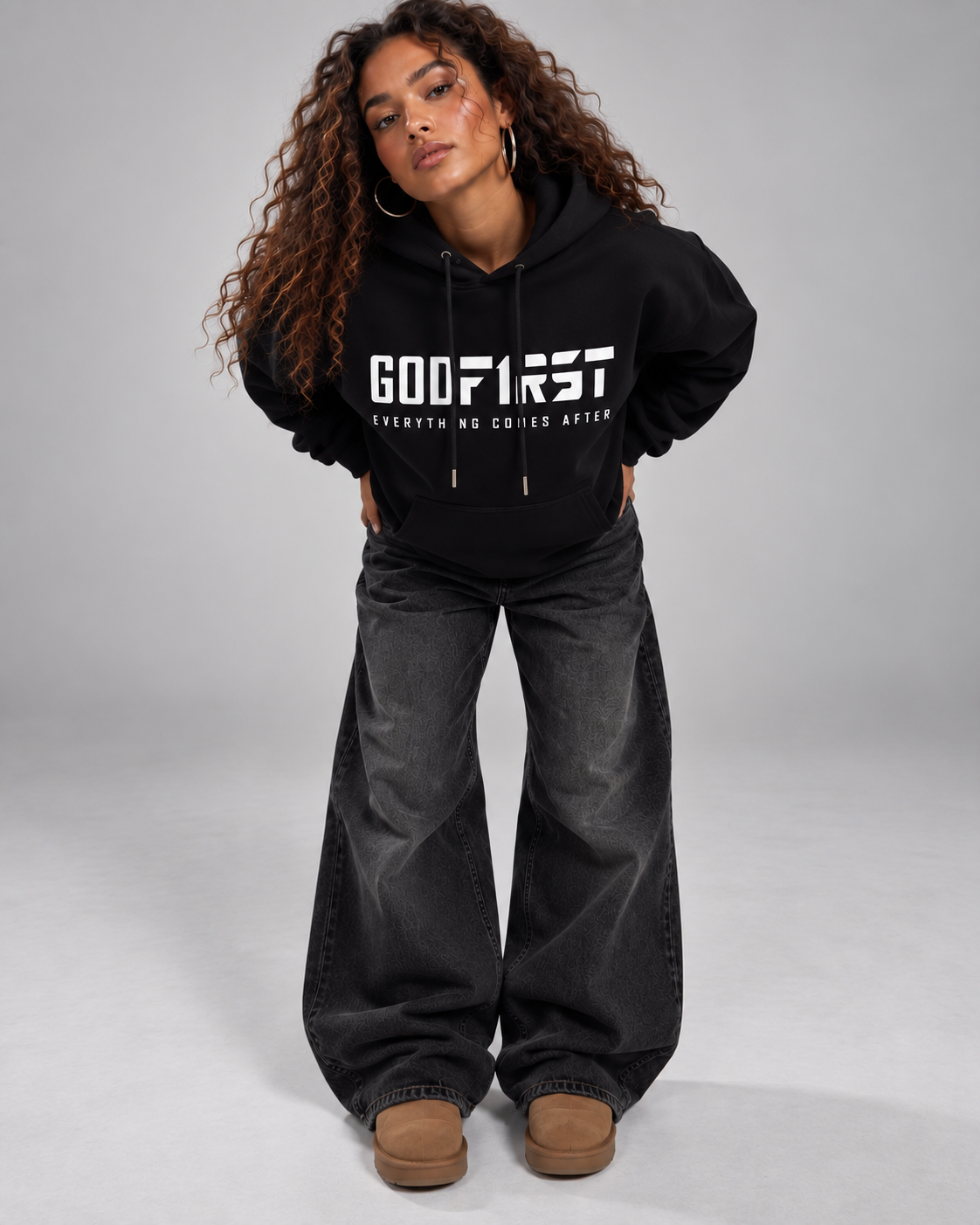 M.A.D Apparel Ltd Hoodies God First Faith Hoodie Black