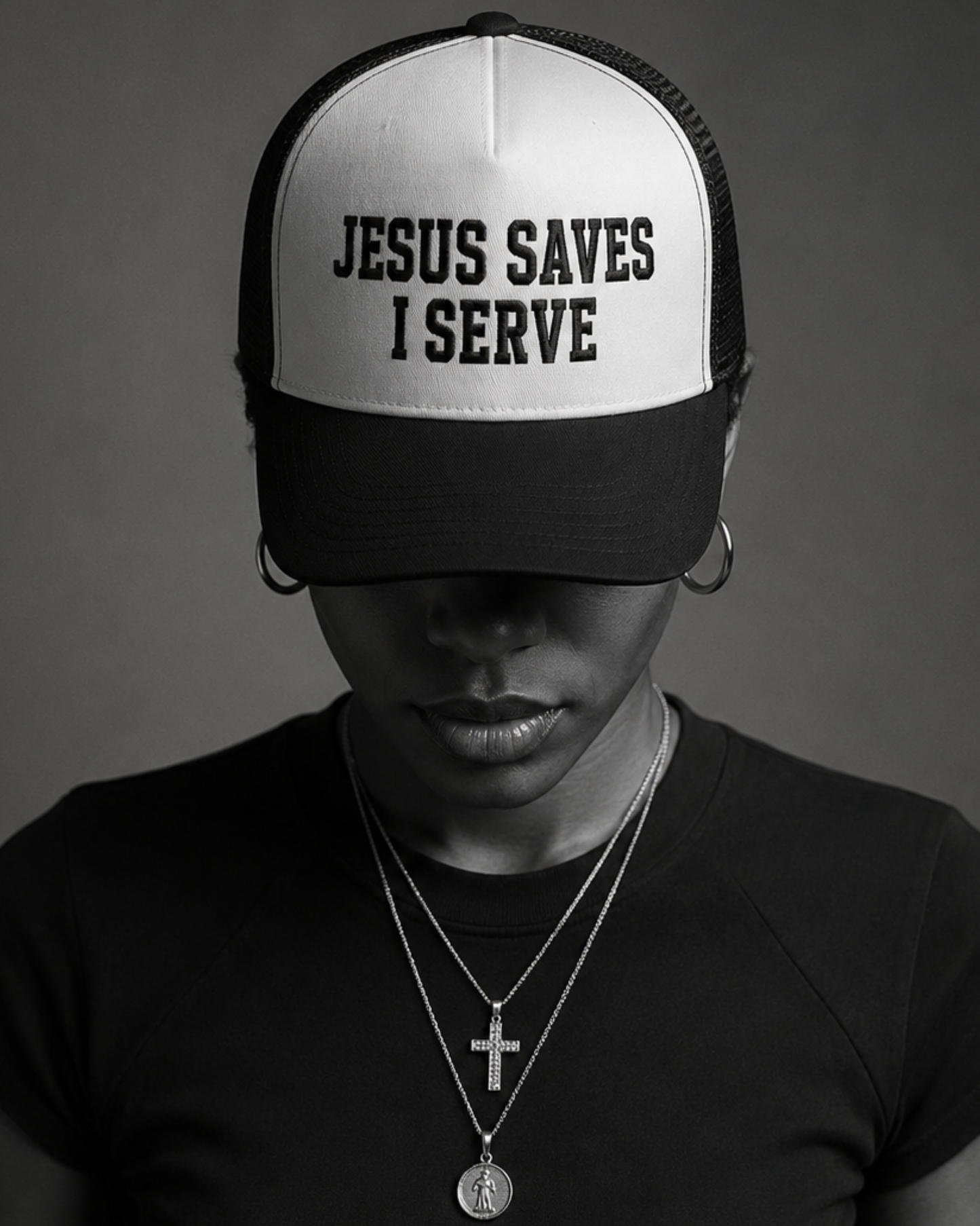 M.A.D Apparel Trucker Hats Jesus Saves I Serve Trucker Cap